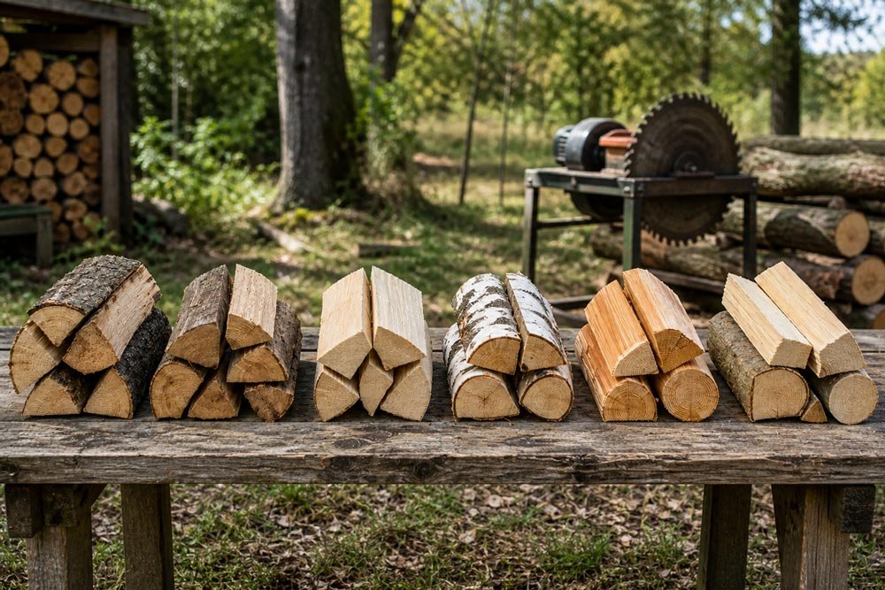 Bûches de bois de chauffage