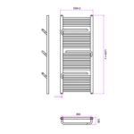 Sèche-serviettes électrique – 120 x 50 cm – Doré brossé – 800W - Avec thermostat connecté - SUDO – Image 4