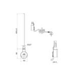 Sèche-serviettes électrique – 120 x 50 cm – Doré brossé – 400W - Avec thermostat connecté - SUDO – Image 5