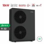 Pompe à chaleur air-eau monobloc ALSAVO 16kW triphasé Inverboost réversible chauffage refroidissement eau chaude WiFi classe A+++.