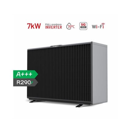 Pompe à chaleur air-eau monobloc ALSAVO Zealux Inverboost Plus 7kW réversible multifonction A+++ connectée Wifi.