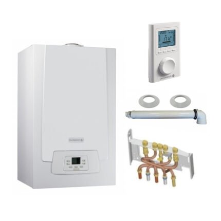 Chaudière Gaz Condensation MPX MI Slim De Dietrich 29 kW Complète (DOSSERET + DOUILLES + VENTOUSE) avec thermostat filaire
