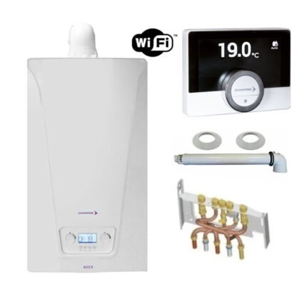 Chaudière Gaz Murale Condensation Accea Chappée 29 kW Complète (Ventouse + Douilles + Dosseret) avec Thermostat Connecté