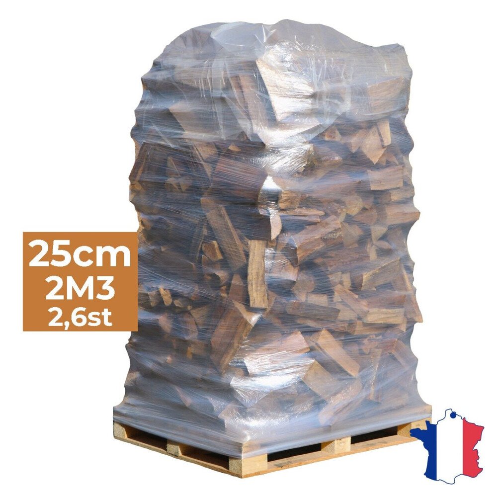 media-57.jpg J'ENVOIE DU BOIS - Bois de Chauffage 25cm - Palette de 2m3 - 2,6 Stères de Bûches Extra sèches (étuvées) - Poêle, Insert cheminée, Brasero - Bois durs – Image 1